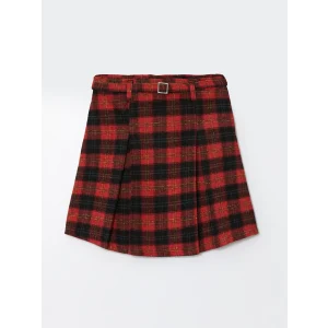 LCW Kids Kırmızı Kız Çocuk Ekose Etek