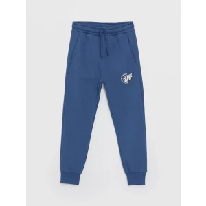 LCW Kids Lacivert Beli Lastikli Baskılı Erkek Çocuk Jogger Eşofman Altı