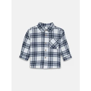 LCW Kids Lacivert Uzun Kollu Ekose Desenli Erkek Çocuk Oduncu Gömlek
