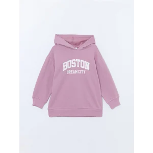 LCW Kids Lila Kapüşonlu Kız Çocuk Kalın Sweatshirt