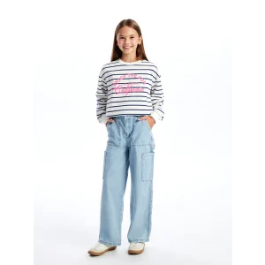 LCW Kids Mavi Beli Ayarlanabilir Lastikli Kız Çocuk Jean Pantolon