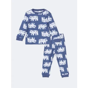 LCW Kids Mavi Bisiklet Yaka Erkek Çocuk Pijama Takımı