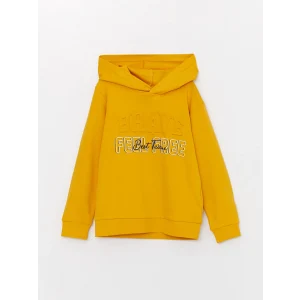 LCW Kids Sarı Baskılı Uzun Kollu Erkek Çocuk Hoodie