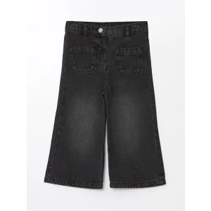 LCW Kids Siyah Beli Lastikli Kız Bebek Jean Pantolon