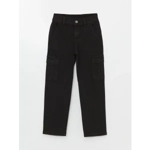 LCW Kids Siyah Beli Lastikli Regular Fit Erkek Çocuk Jean Pantolon