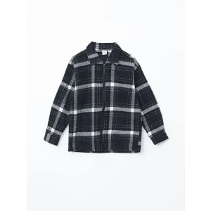 LCW Kids Siyah Ekose Erkek Çocuk Gömlek Ceket
