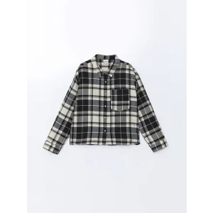 LCW Kids Siyah Ekose Kız Çocuk Gömlek Ceket