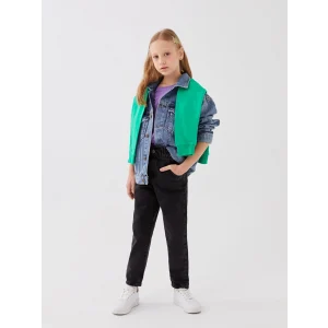 LCW Kids Siyah Paperbag Kız Çocuk Jean Pantolon
