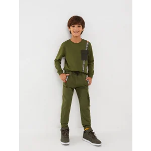 LCW Kids Yeşil Beli Lastikli Baskılı Erkek Çocuk Jogger Eşofman Altı