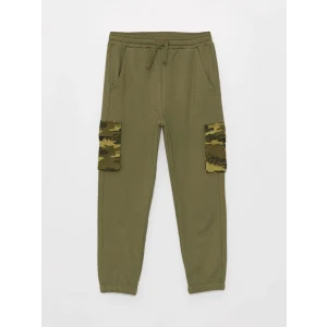 LCW Kids Yeşil Beli Lastikli Erkek Çocuk Kargo Eşofman Altı