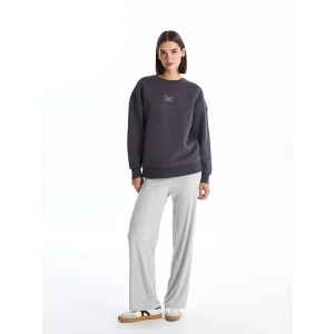 LCW Vision Gri Beli Lastikli Düz Kaşkorse Kadın Pantolon