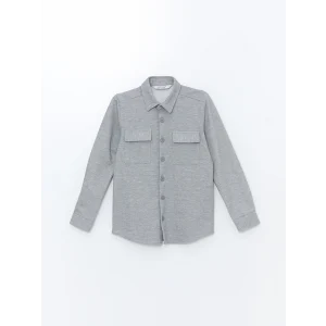 LCW Vision Gri Uzun Kollu Erkek Çocuk Gömlek Ceket