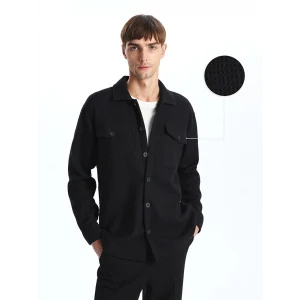 LCW Vision Siyah Regular Fit Uzun Kollu Erkek Gömlek Ceket