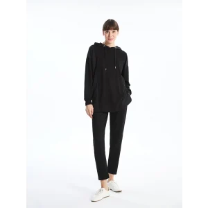 LCWAIKIKI Basic Siyah Kadın Beli Lastikli Düz Eşofman Altı