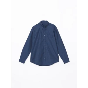 LCWAIKIKI Classic Lacivert Regular Fit Uzun Kollu Armürlü Erkek Gömlek