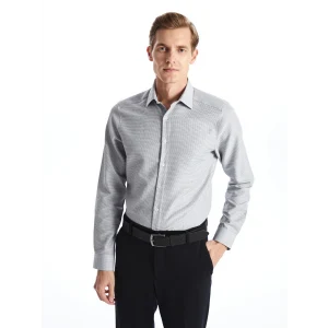 LCWAIKIKI Formal Gri Slim Fit Uzun Kollu Erkek Gömlek