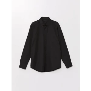 LCWAIKIKI Formal Siyah Slim Fit Uzun Kollu Armürlü Erkek Gömlek