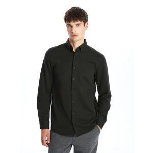 SOUTHBLUE Haki Slim Fit Uzun Kollu Erkek Gömlek