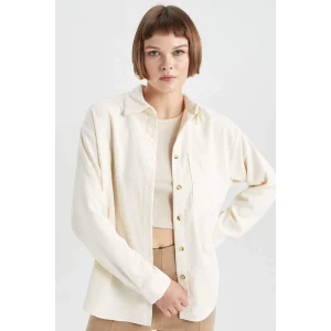 R3724 Regular Fit Kadife Uzun Kollu Gömlek