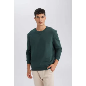 T3777 Regular Fit Bisiklet Yaka Kalın Basic Düz Sweatshirt
