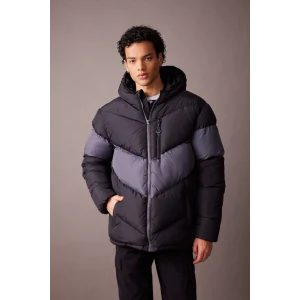 U1708 Regular Fit Kapüşonlu Puffer Şişme Mont
