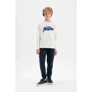 W0773 Lacivert Beli Paçası Lastikli Cepli Jogger Okul Eşofman Altı