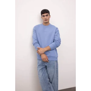 X8282 Boxy Fit Bisiklet Yaka Baskılı Sweatshirt