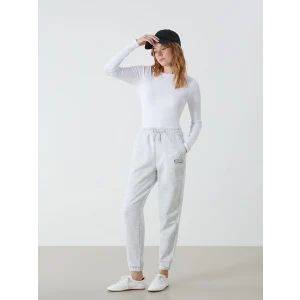 XSIDE ACTIVE Gri Baskılı Kadın Kalın Jogger Spor Eşofman Altı