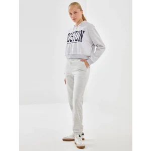 XSIDE ACTIVE Gri Beli Lastikli Kadın Kalın Jogger Spor Eşofman Altı