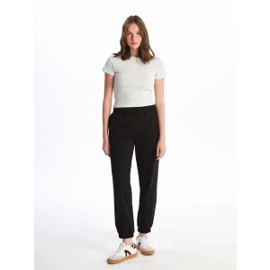 XSIDE Siyah Beli Lastikli Kadın Kalın Jogger Eşofman Altı