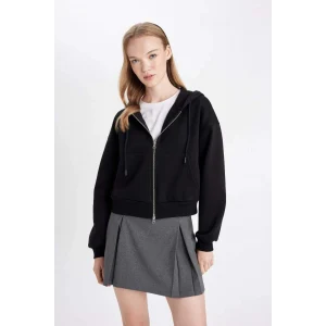 Z7069 Coool Kapüşonlu Fermuarlı Sweatshirt