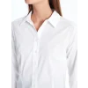 LCWAIKIKI Classic Beyaz Düz Uzun Kollu Kadın Gömlek