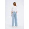 Defacto Mavi Kız Çocuk Wide Leg Geniş Bol Paça Jean Pantolon