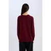 Defacto I6913 Bordo Regular Fit Yumuşak Dokulu Bisiklet Yaka Basic Düz Triko Kazak