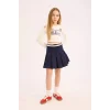 Defacto E006 Lacivert Kız Çocuk Pileli Gabardin Etek