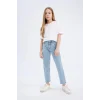 Defacto D709 Mavi Kız Çocuk Mom Fit Standart Paça Jean Pantolon