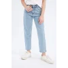Defacto D709 Mavi Kız Çocuk Mom Fit Standart Paça Jean Pantolon