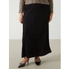 LCW Grace SİYAH Kadın Beli Lastikli Düz Etek