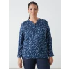 LCW Grace SİYAH Kaçık Yaka Desenli Kadın Bluz
