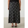 LCW Grace SİYAH Beli Lastikli Desenli Kadın Etek