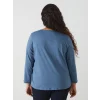 LCW Grace İNDİGO Bisiklet Yaka Nakışlı Kadın Bluz
