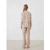 LCW Young BEJ Gömlek Yaka Desenli Kadın Pijama Takımı