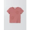LCW Kids PEMBE Bisiklet Yaka Çiçekli Kız Çocuk Tişört ve Tayt 2li