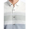 LCWAIKIKI Classic İNDİGO Regular Fit Uzun Kollu Çizgili Erkek Gömlek