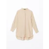 LCWAIKIKI Classic BEJ Hakim Yaka Kadın Gömlek Tunik