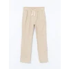 LCW Kids BEJ Beli Lastikli Keten Karışımlı Erkek Çocuk Pantolon