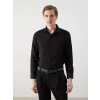 LCWAIKIKI Formal SİYAH Regular Fit Uzun Kollu Armürlü Erkek Gömlek