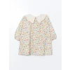LCW Kids EKRU Bebe Yaka Çiçekli Gabardin Kız Çocuk Elbise