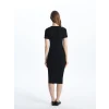 XSIDE SİYAH Bisiklet Yaka Kadın Bodycon Elbise