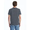 XSIDE EKRU Bisiklet Yaka Kısa Kollu Çizgili Penye Erkek Tişört